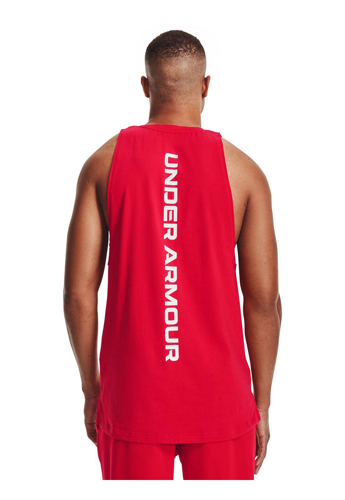 Polera Sin Mangas UA Zone Tank Rojo Hombre-4