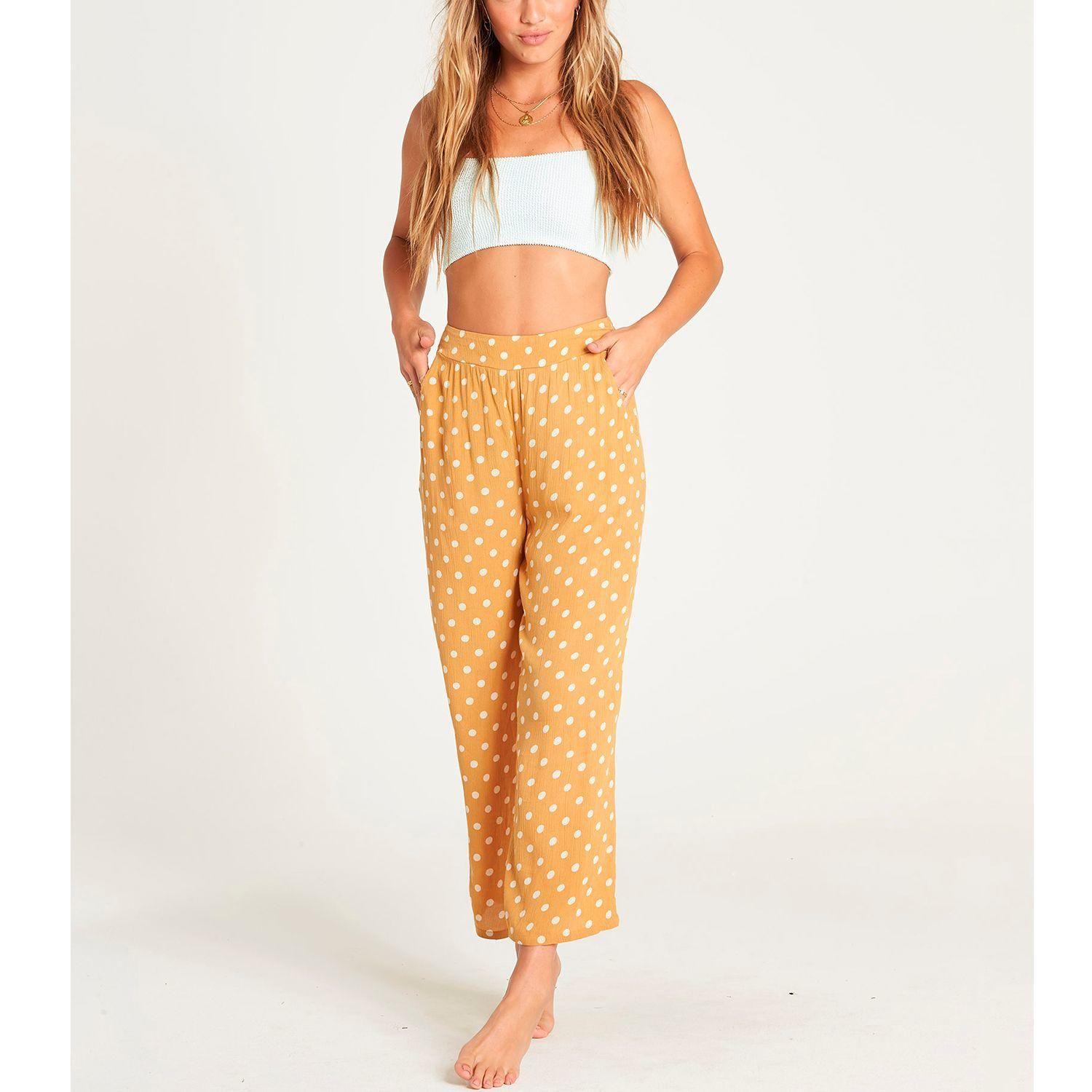 Pantalon Mujer Cut Through Amarillo-1