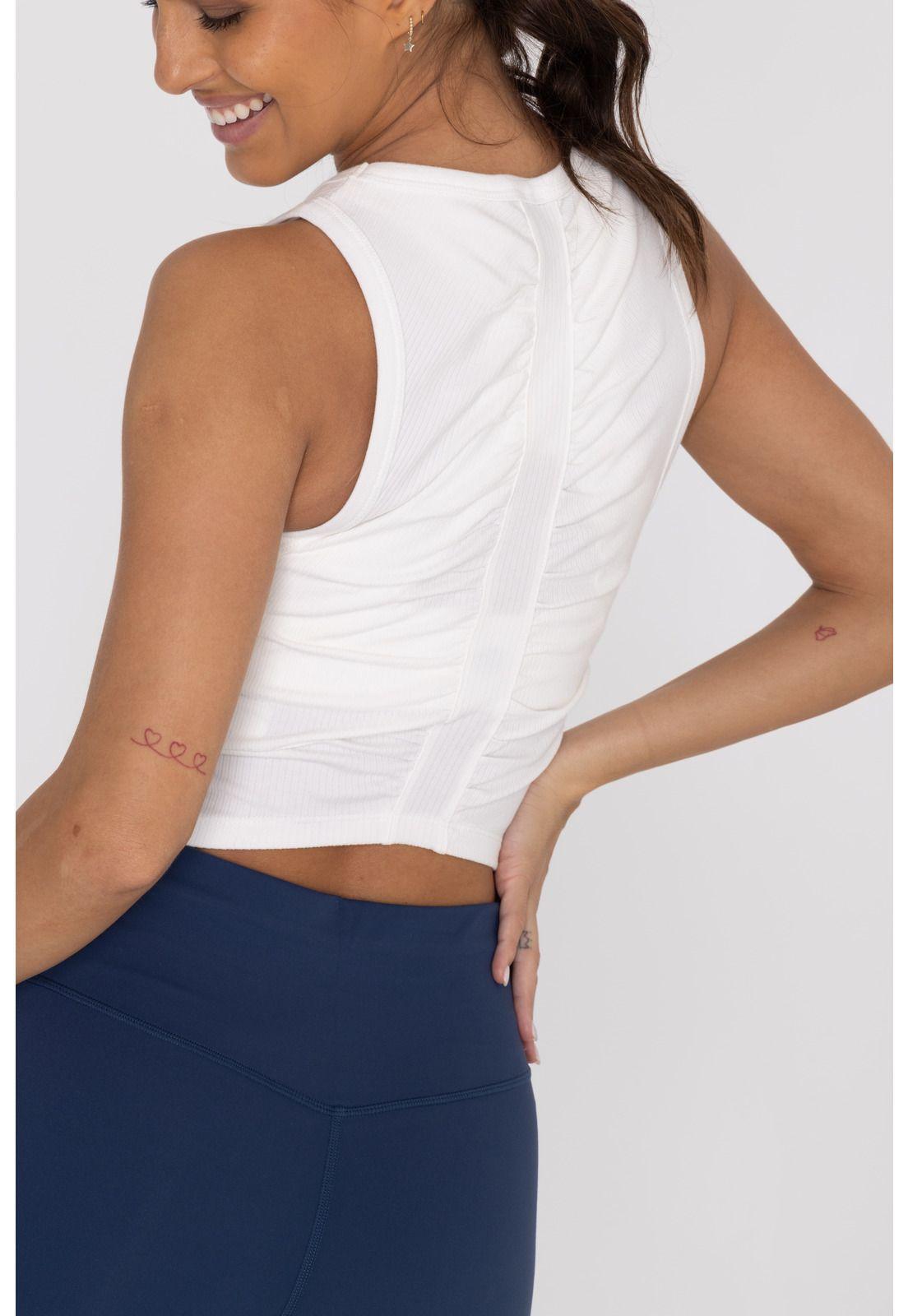 Polera deportiva Mujer Crop Tank Livia Blanca-4