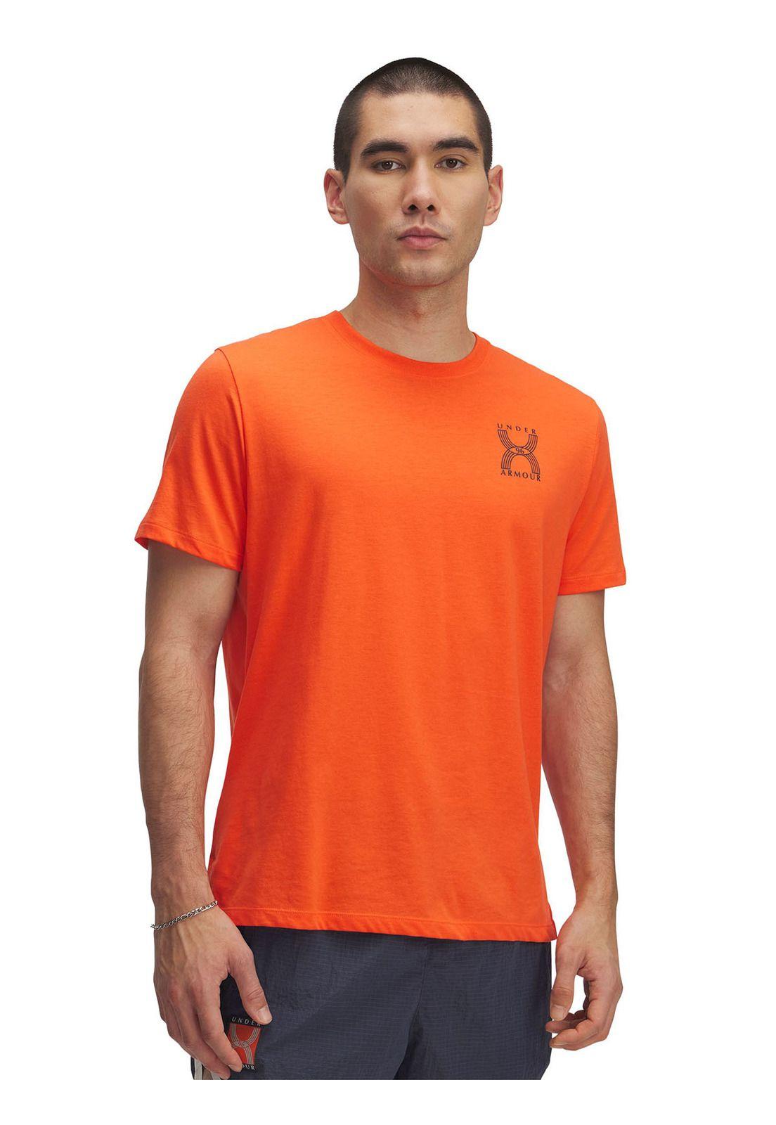 Polera Manga Corta Ua Run 96 Naranjo Para Hombre-0