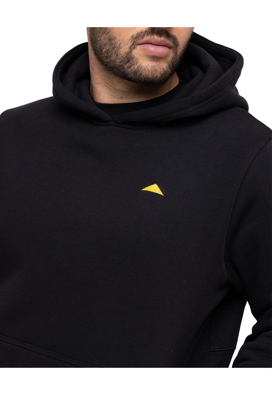 Polerón con gorro Fleece Caterpillar L Negro Hombre-3