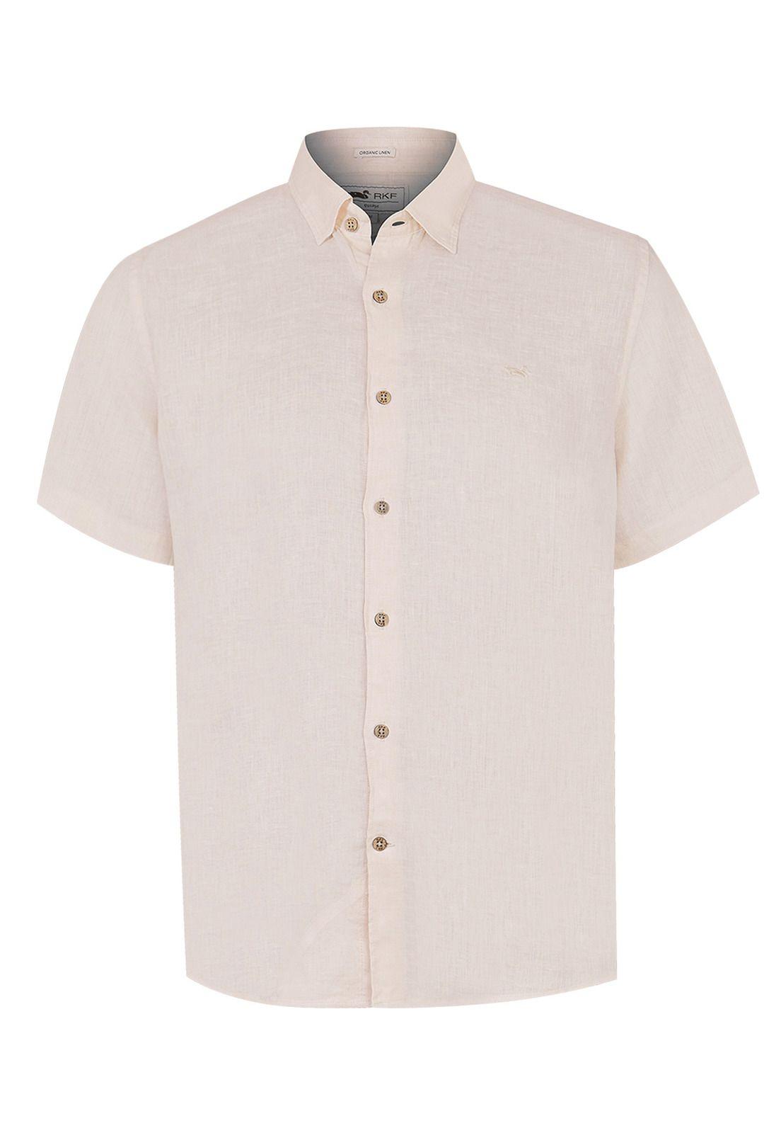 camisa Lino Orgánico Beige Linenjer Hombre -0