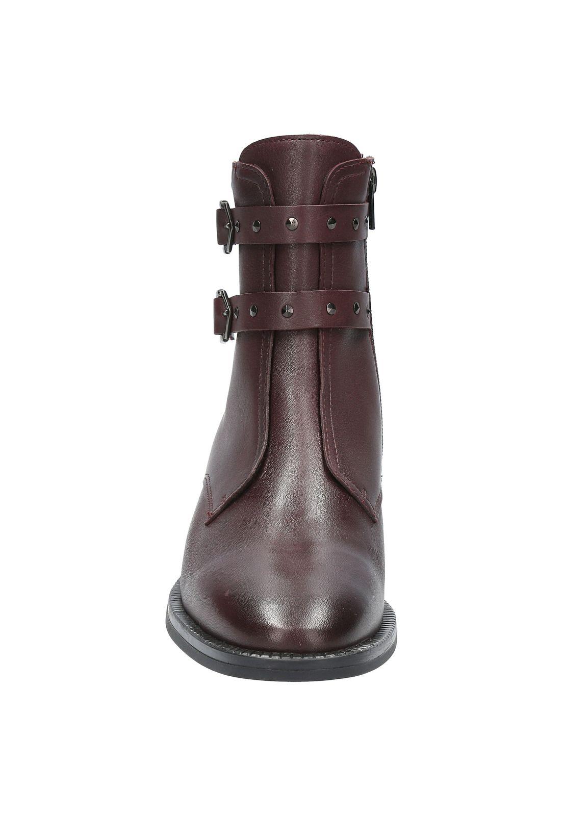 Botin Cuero Mujer Daena Rojo-3