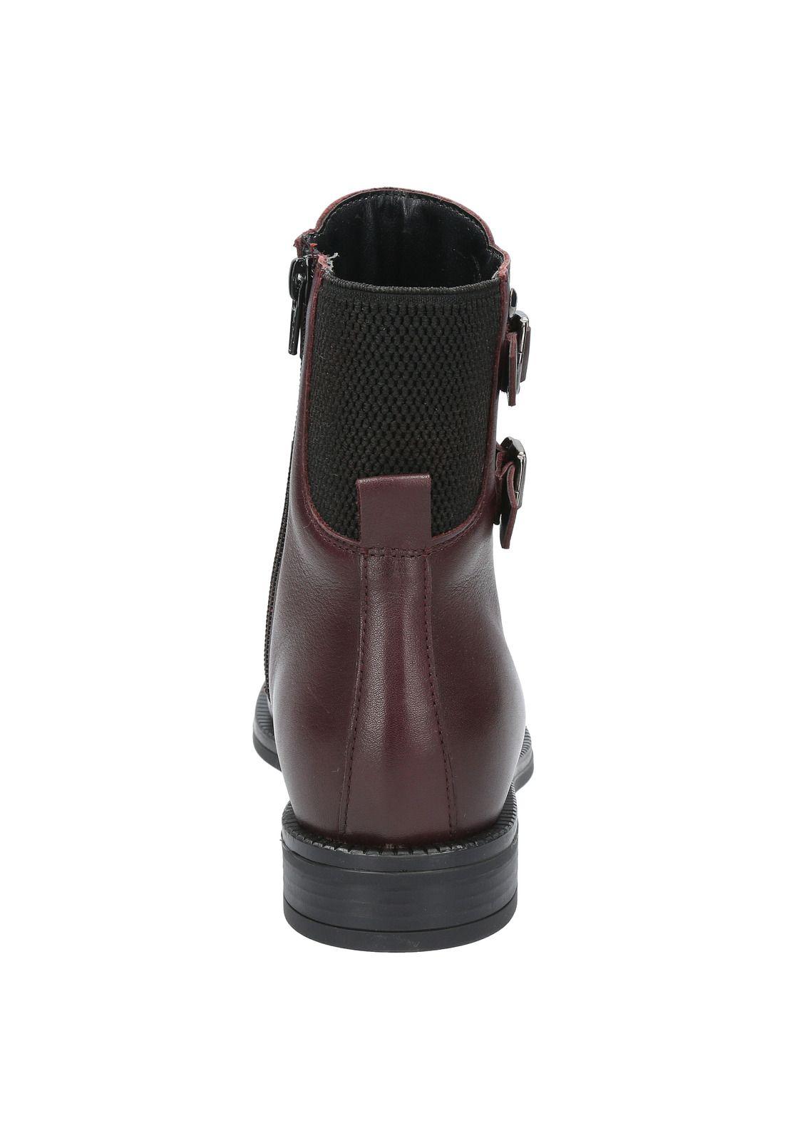 Botin Cuero Mujer Daena Rojo-6