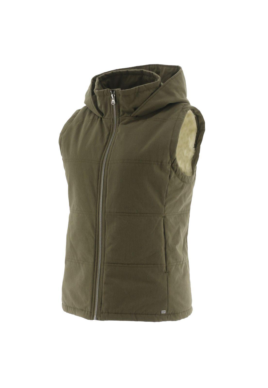 CHAQUETA S/M MUJER FUR LINED VEST VERDE OSCURO-0