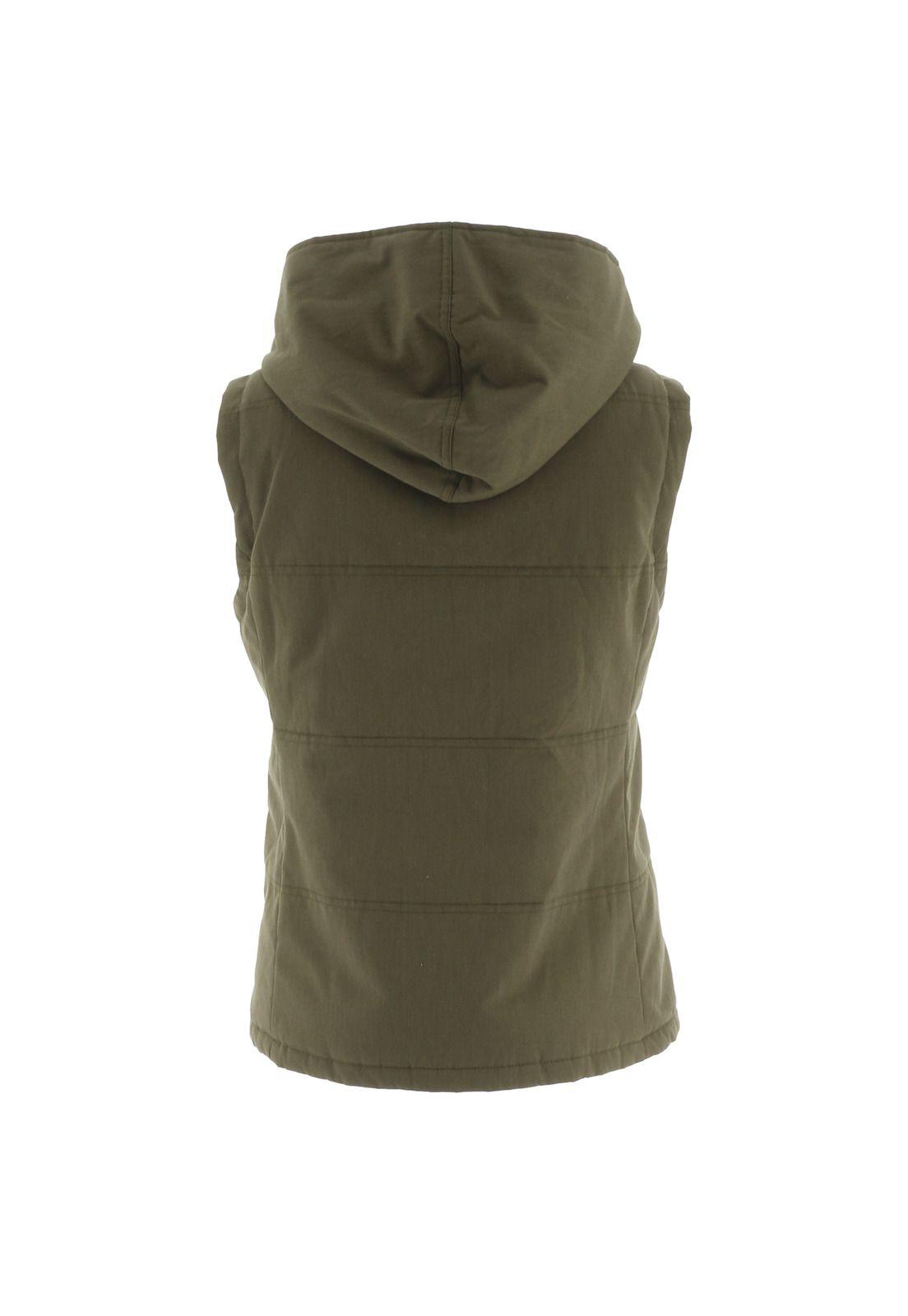 CHAQUETA S/M MUJER FUR LINED VEST VERDE OSCURO-1