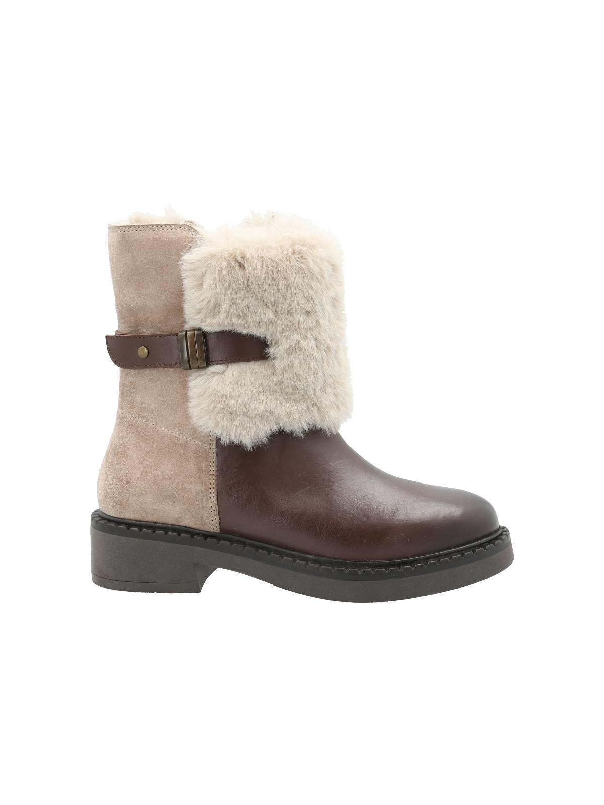 Botín Cuero Mujer Foggiaa Café-0