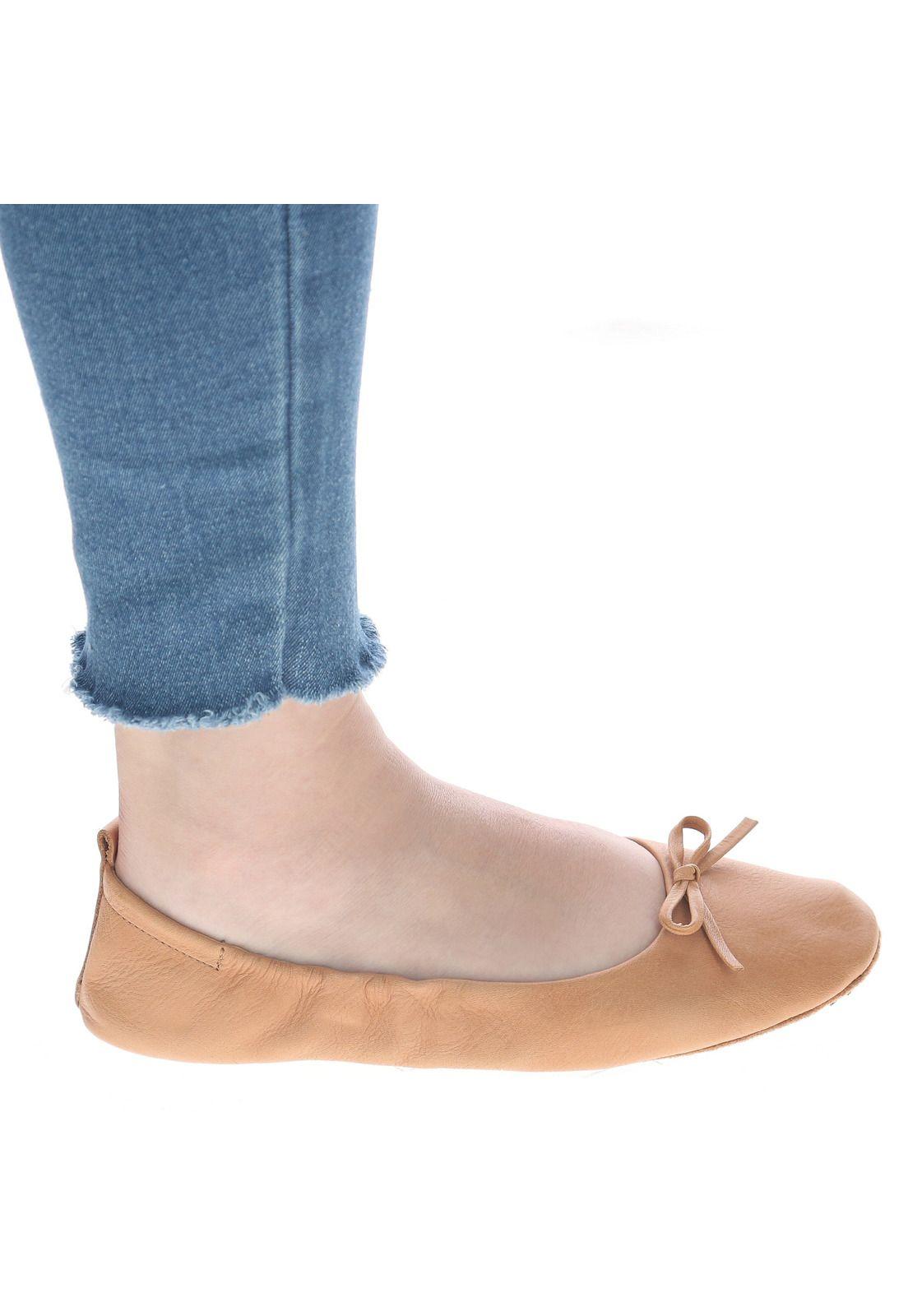 Ballerina Mujer Cuero Pocket Ballerina Café-0