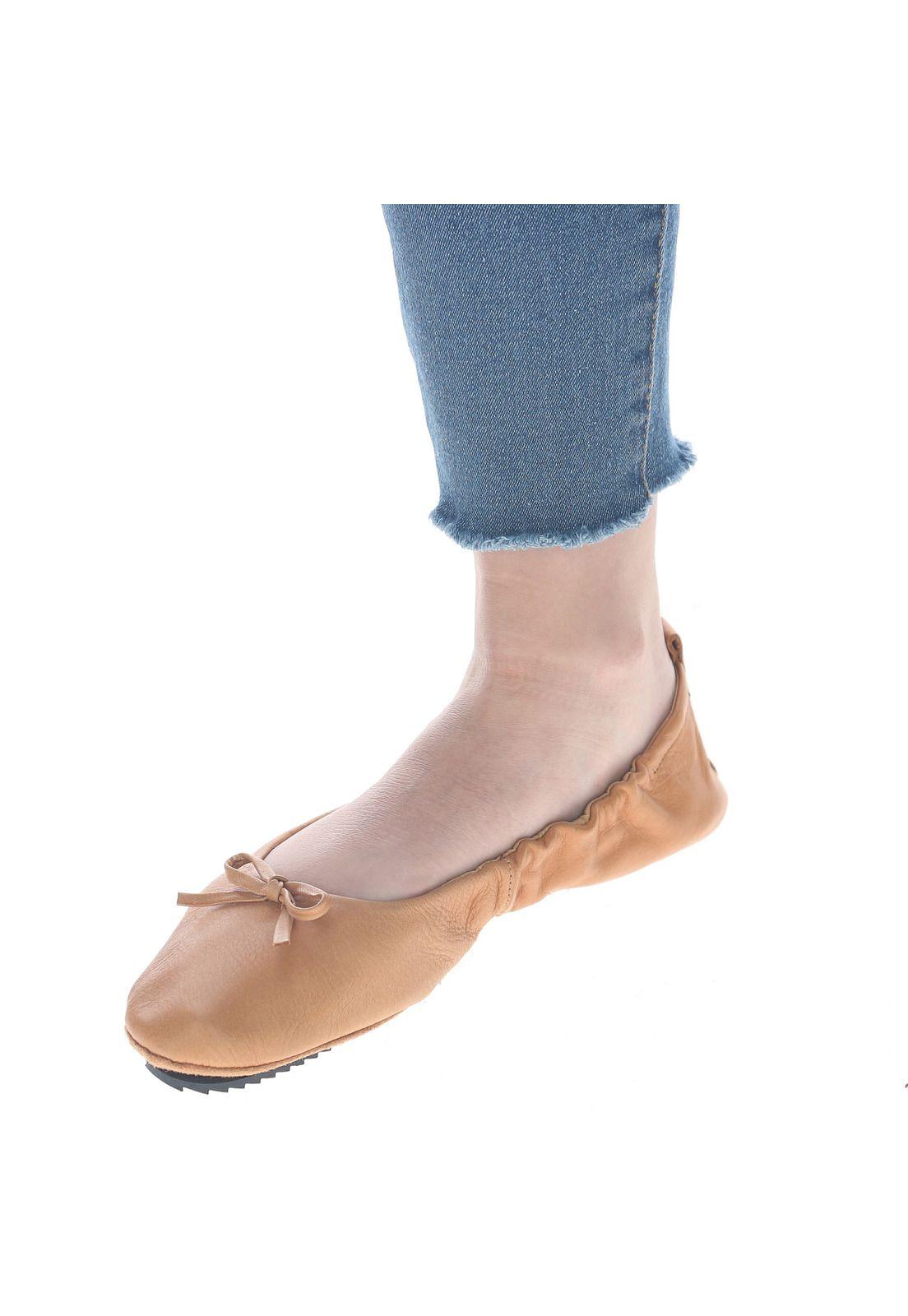Ballerina Mujer Cuero Pocket Ballerina Café-3