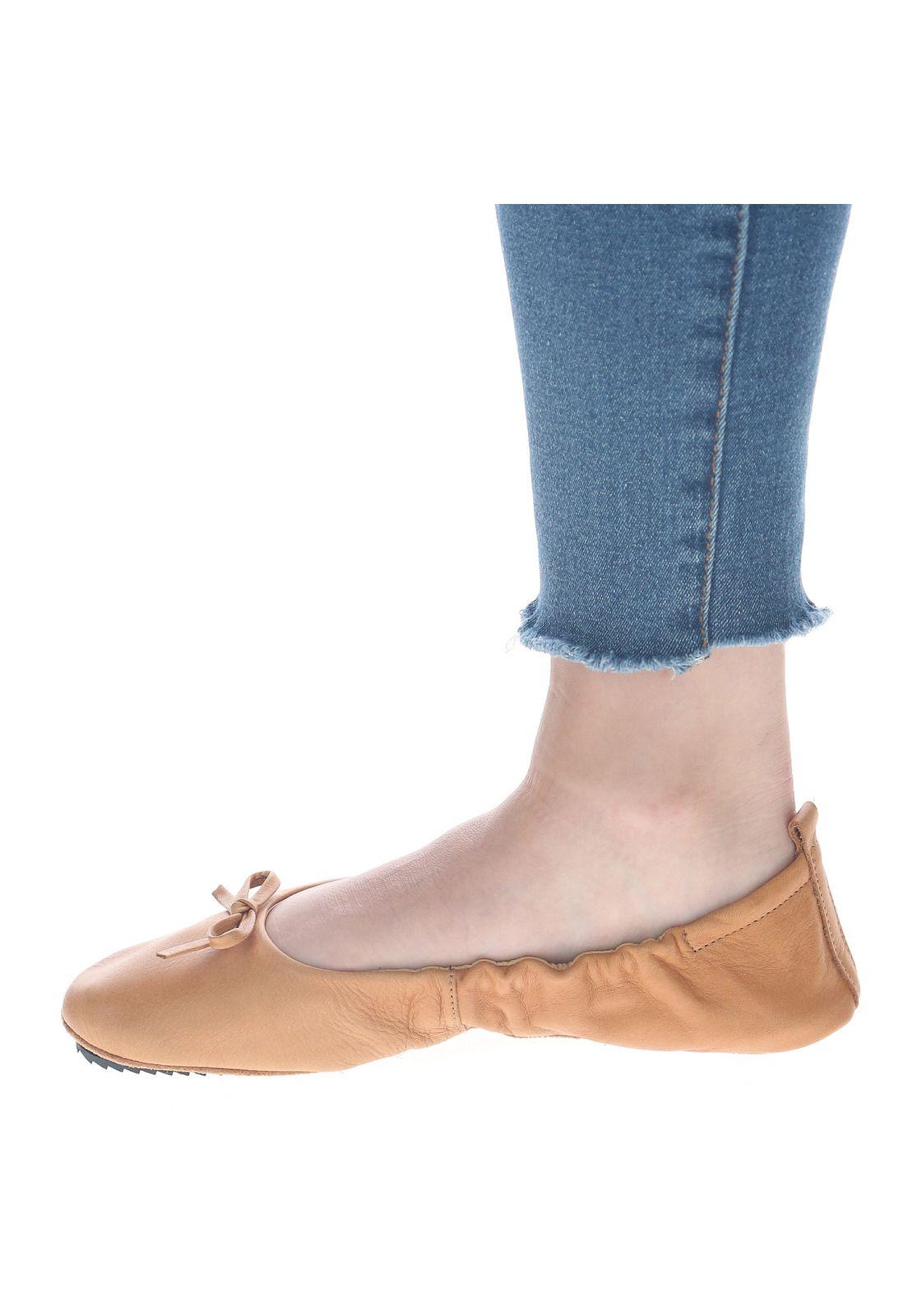 Ballerina Mujer Cuero Pocket Ballerina Café-4