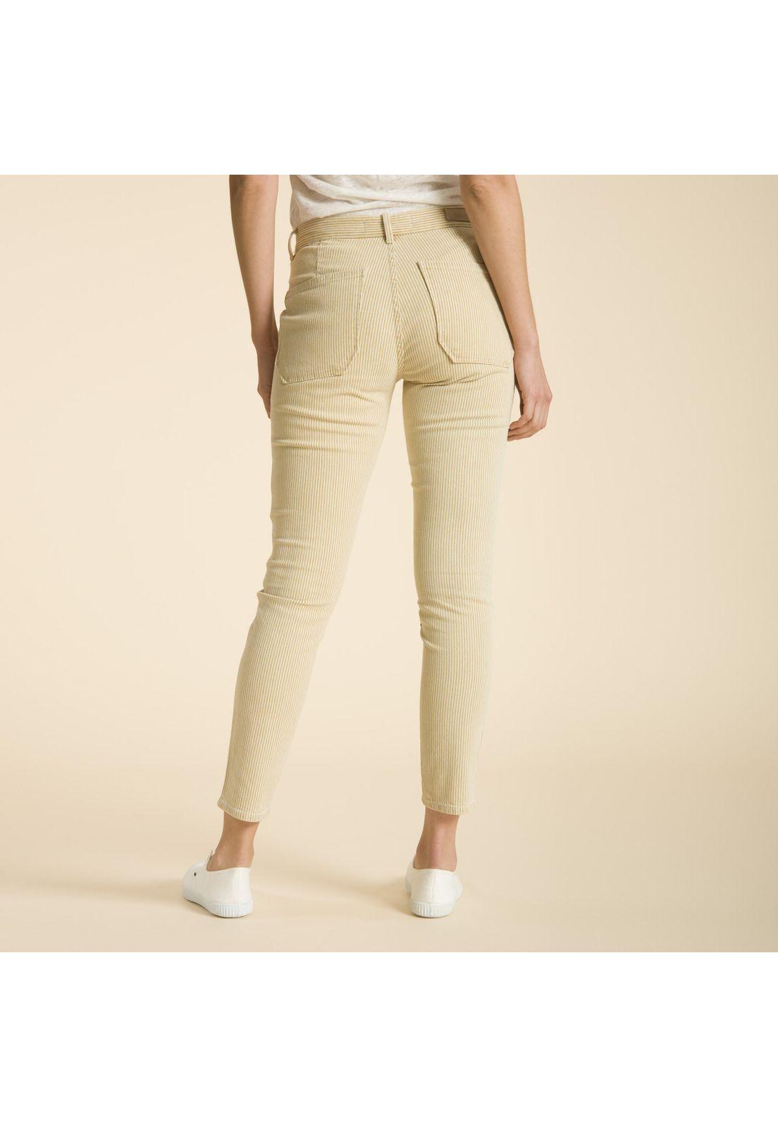 Jeans A Rayas Mostaza-2