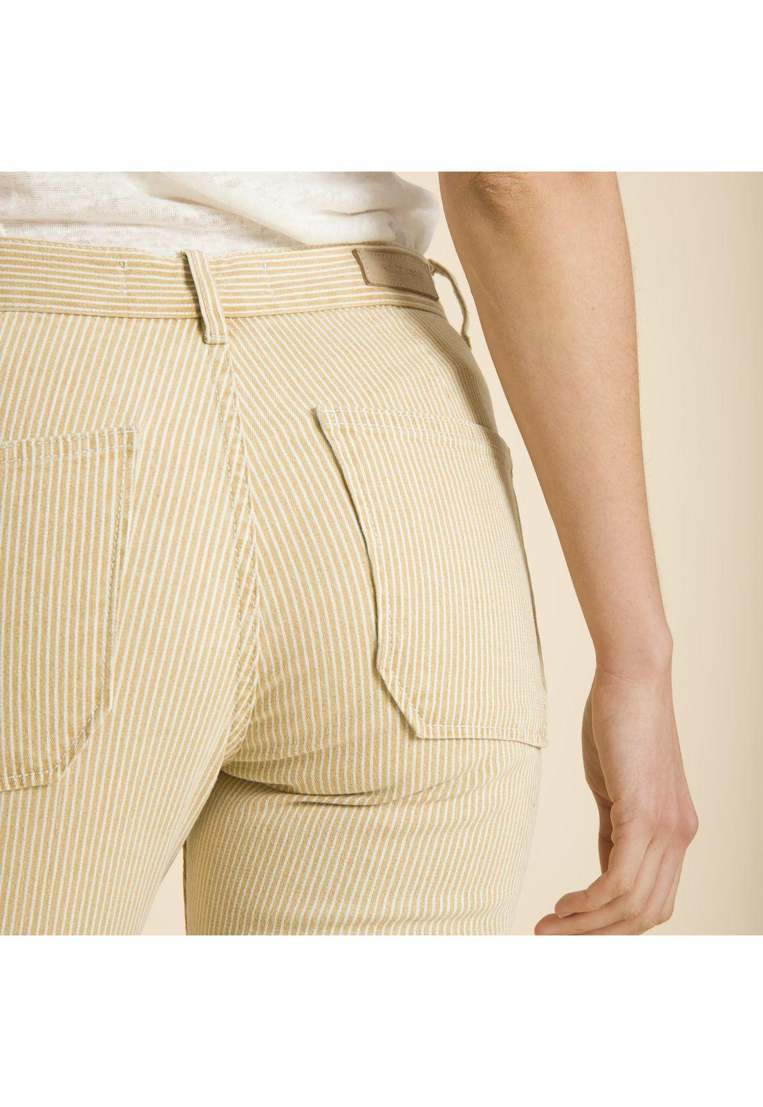 Jeans A Rayas Mostaza-4
