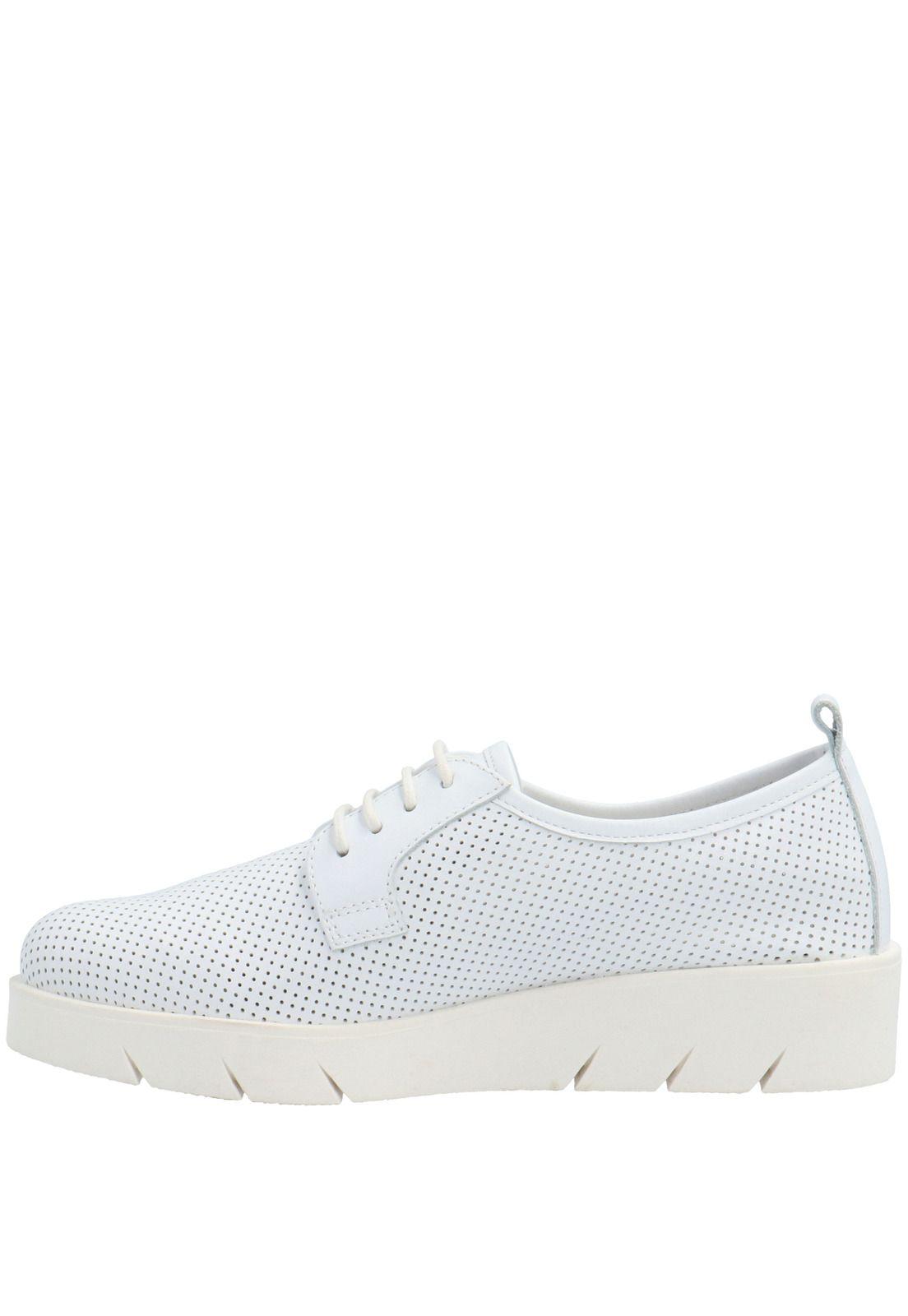Zapato Cuero Mujer Lazy Brent Blanco-4