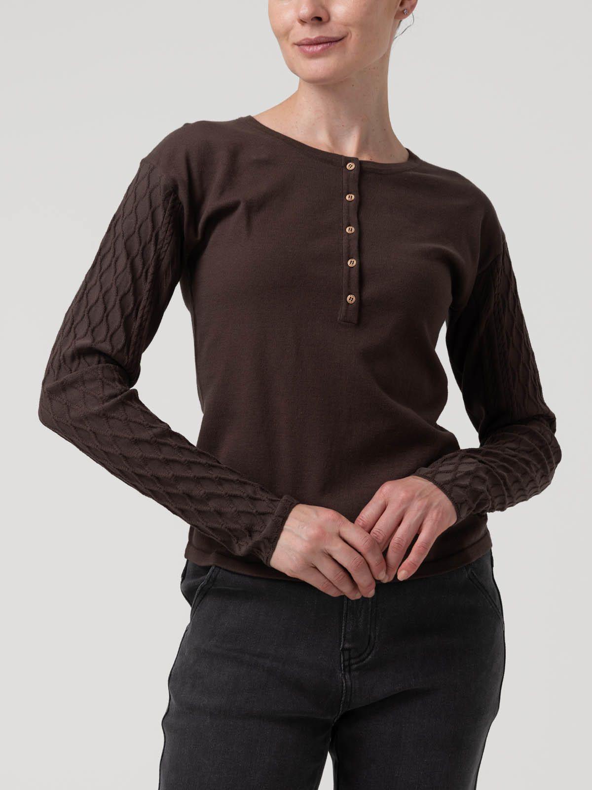 Polera Algodón/Poliéster Mujer Olmo Café-4