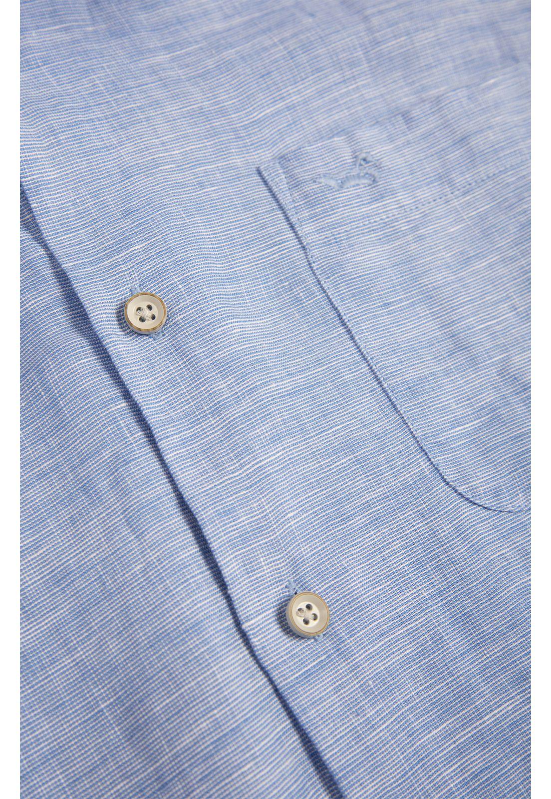 Camisa Lino Orgánico Hombre Linentxtre Azul-1