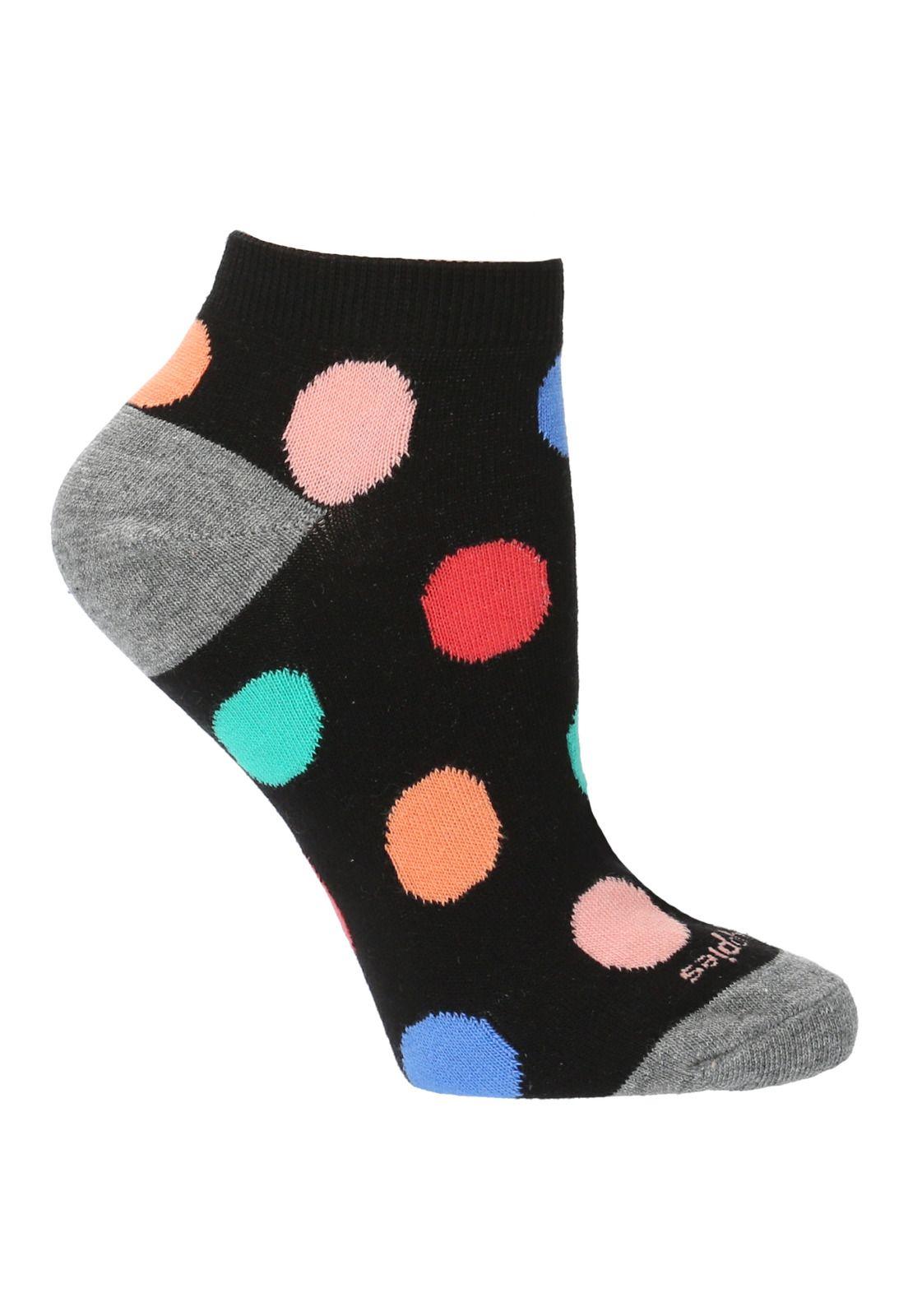 Calcetín Ped Multi Spot Negro Mujer-0