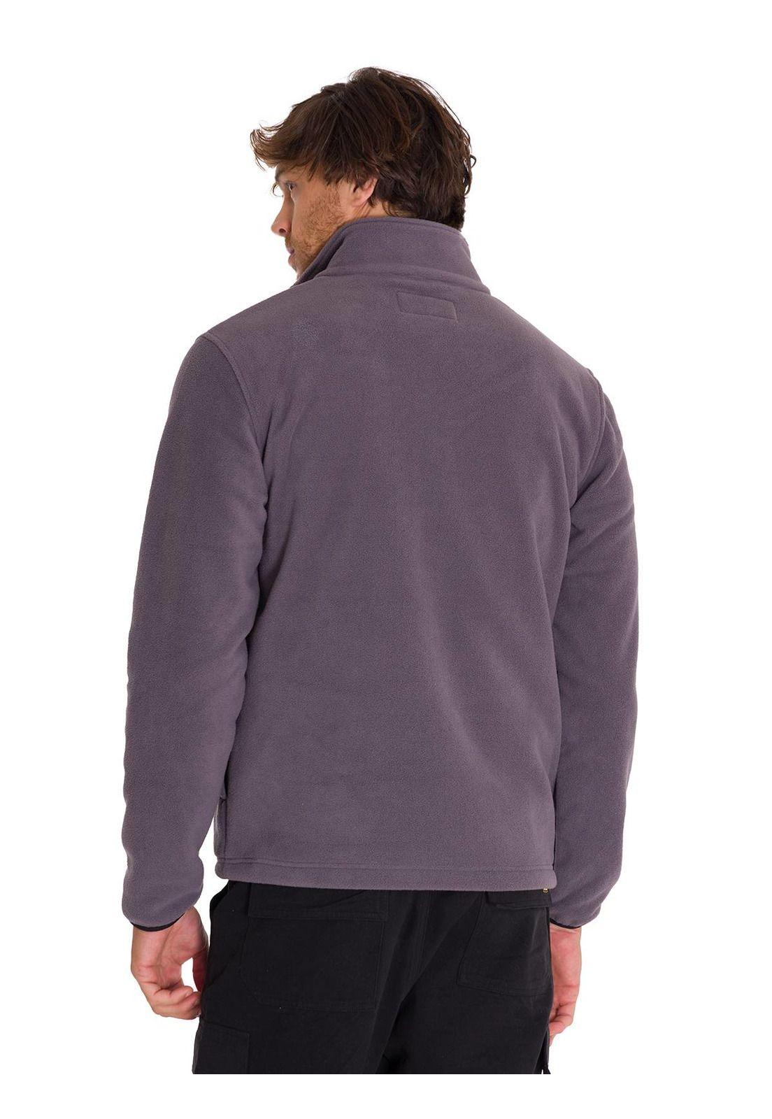Polar Fleece Half Snap Hombre Gris Oscuro-3