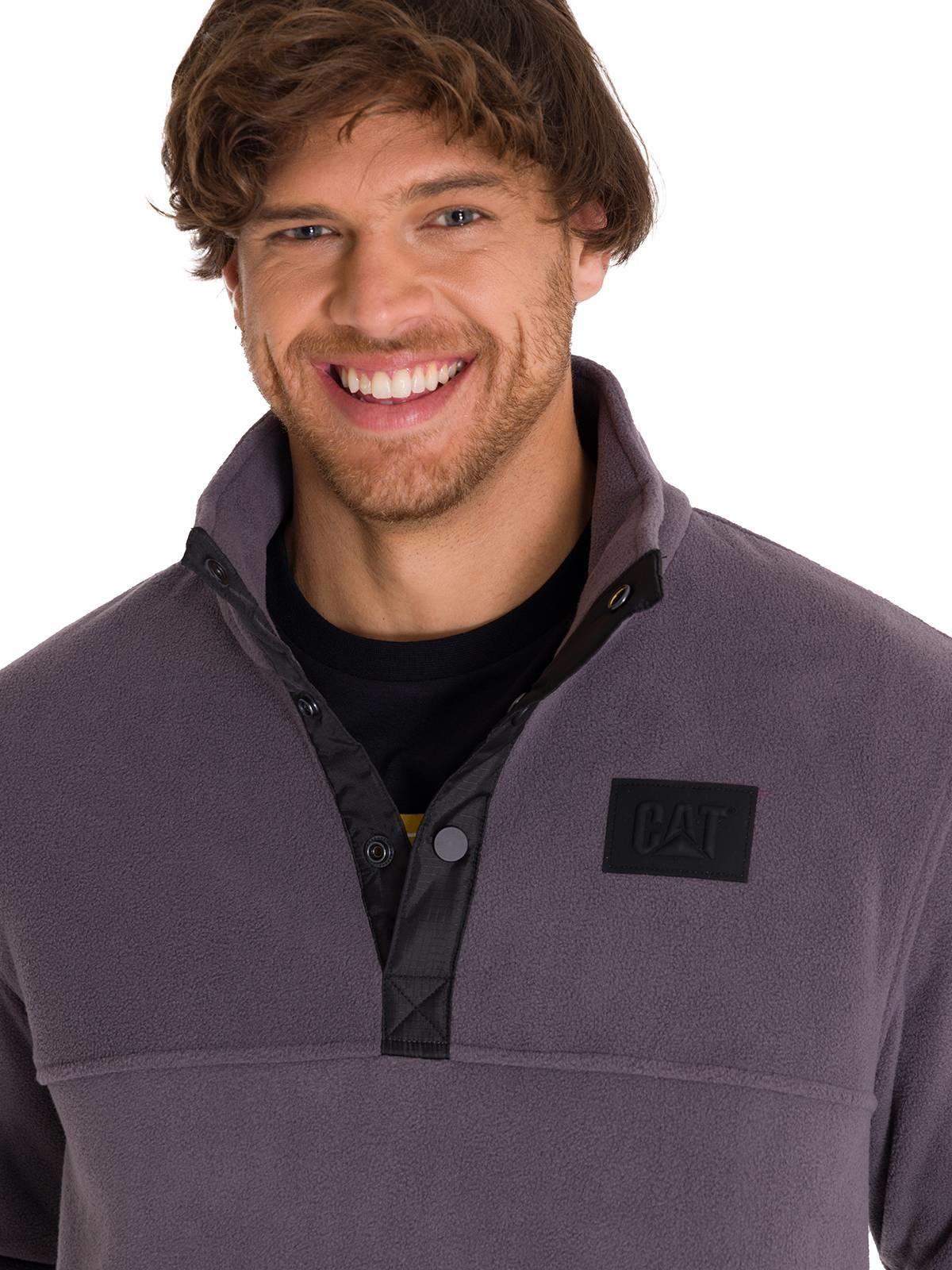 Polar Fleece Half Snap Hombre Gris Oscuro-4