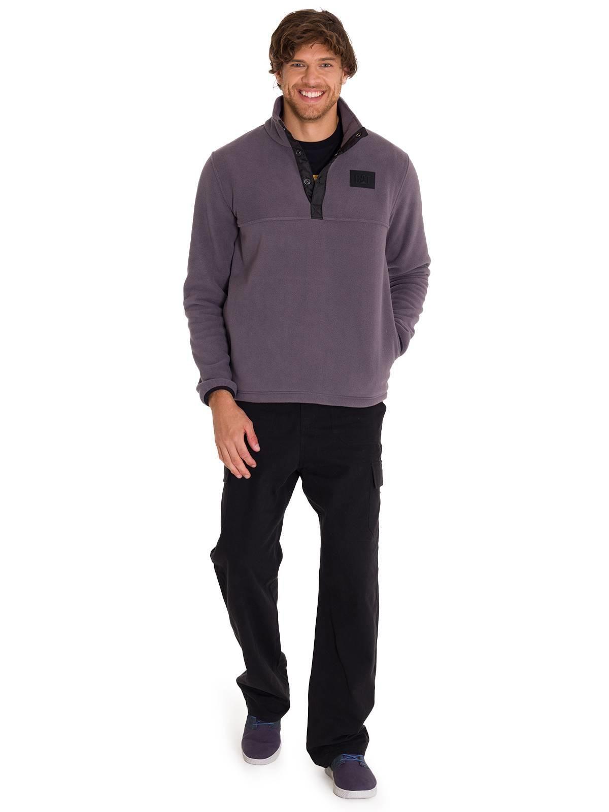 Polar Fleece Half Snap Hombre Gris Oscuro-5