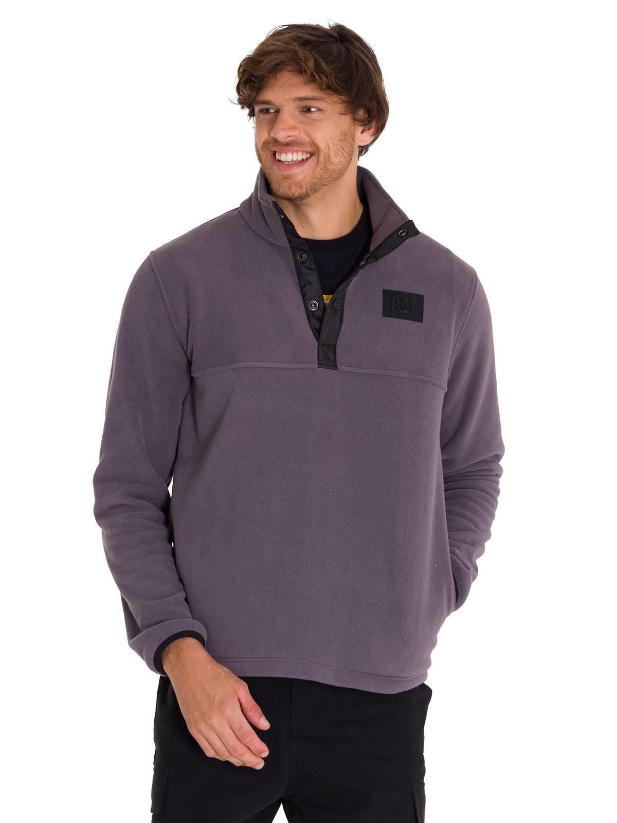 Polar Fleece Half Snap Hombre Gris Oscuro-0