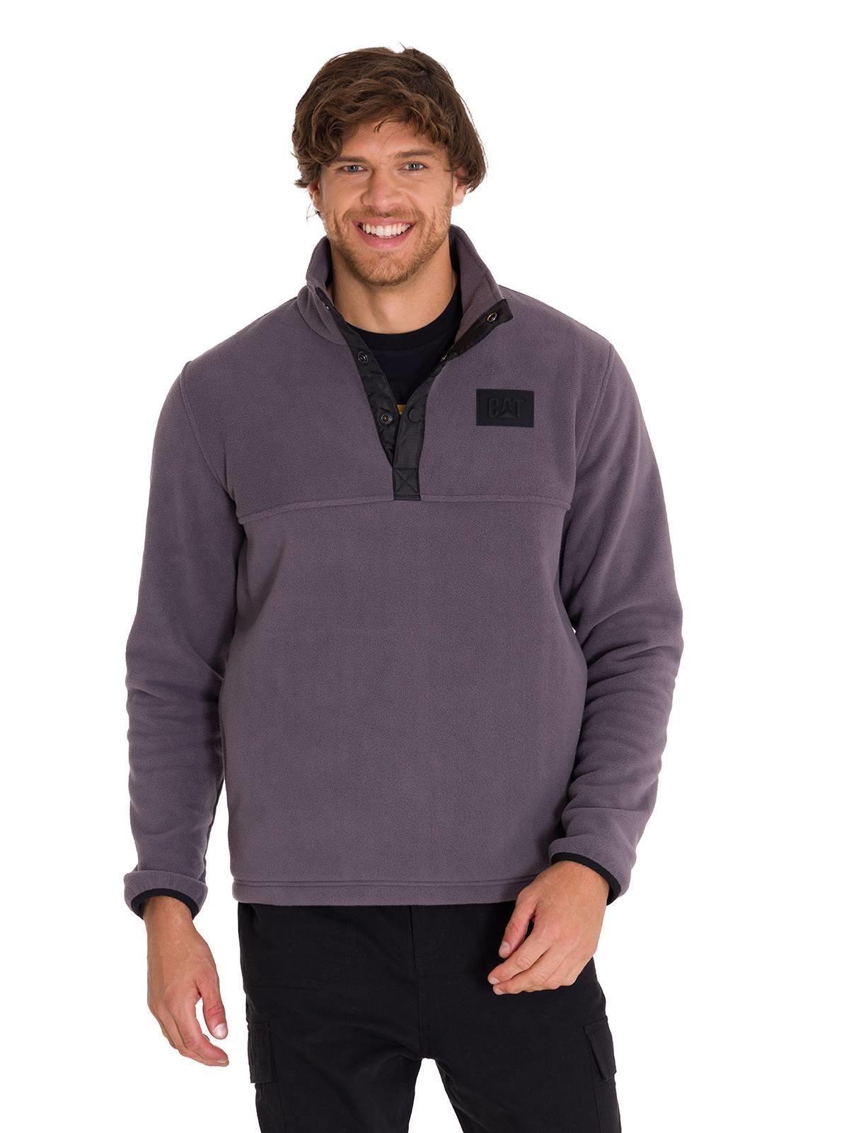 Polar Fleece Half Snap Hombre Gris Oscuro-1