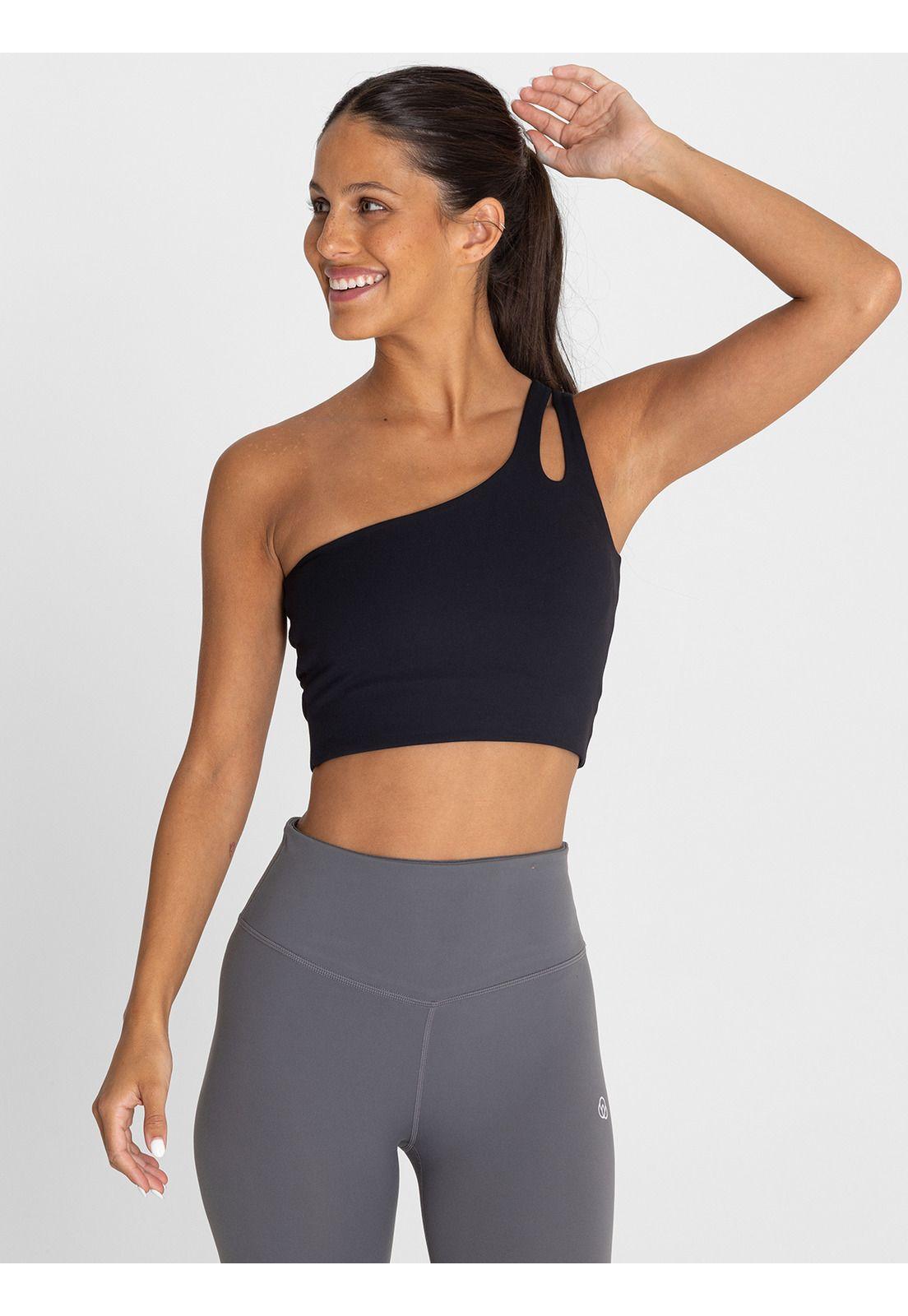 Peto deportivo Mujer One Shoulder Gala Negro-3