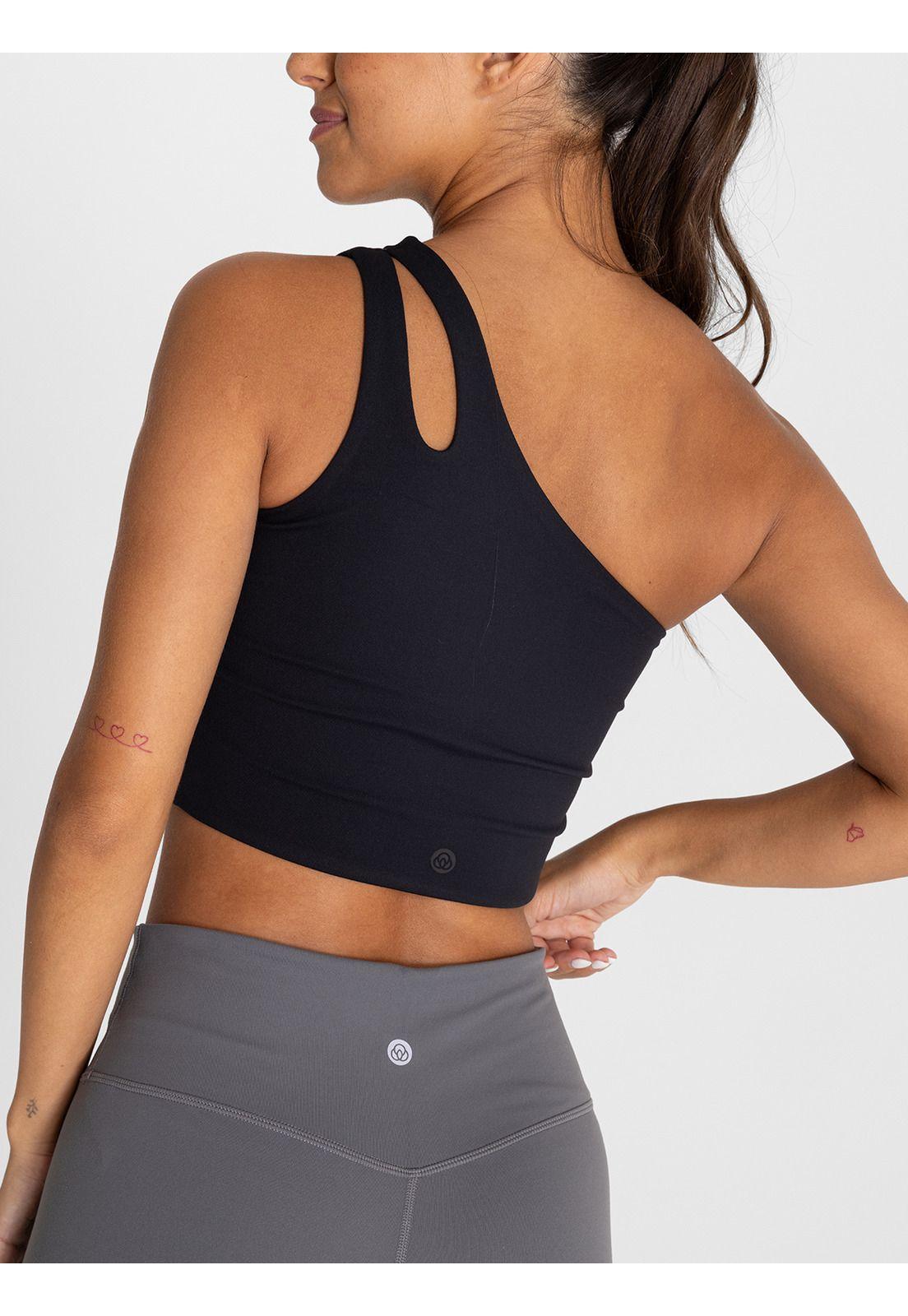 Peto deportivo Mujer One Shoulder Gala Negro-4