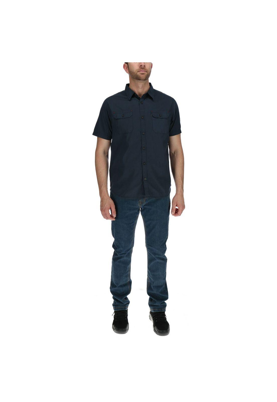 Camisa Mc Hombre Standard S/S Shirt Azul-4