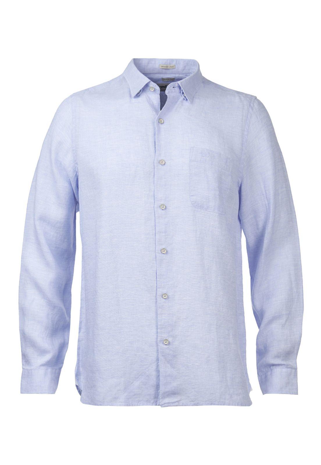 Camisa Lino Orgánico Linentexture Azul Hombre-1