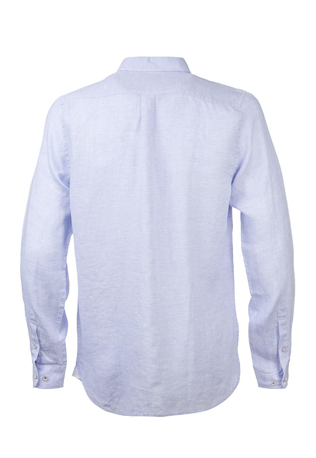 Camisa Lino Orgánico Linentexture Azul Hombre-3