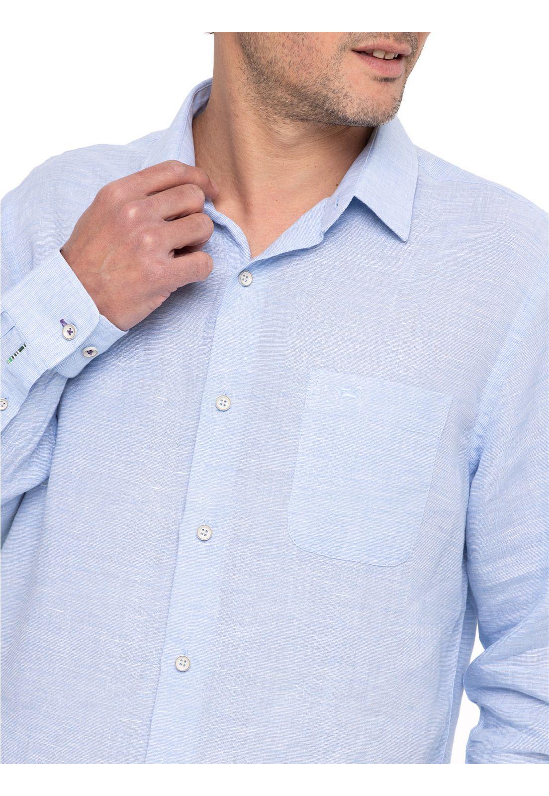 Camisa Lino Orgánico Linentexture Azul Hombre-4