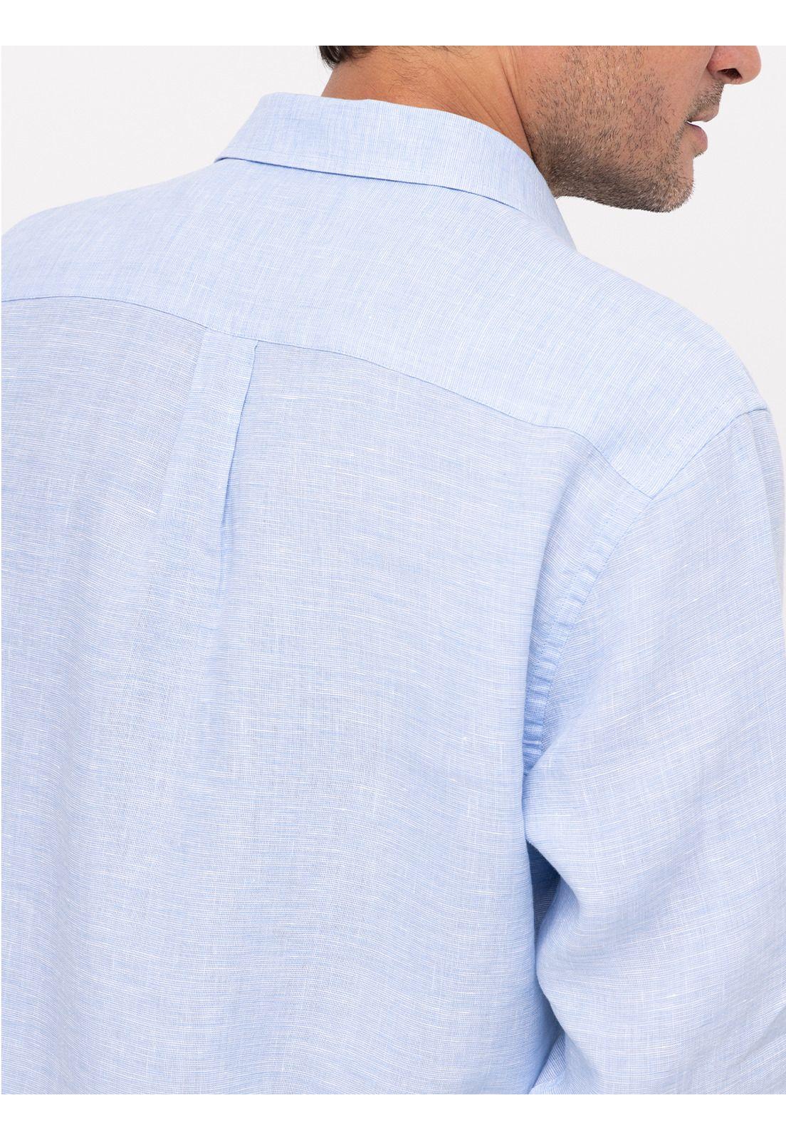 Camisa Lino Orgánico Linentexture Azul Hombre-5
