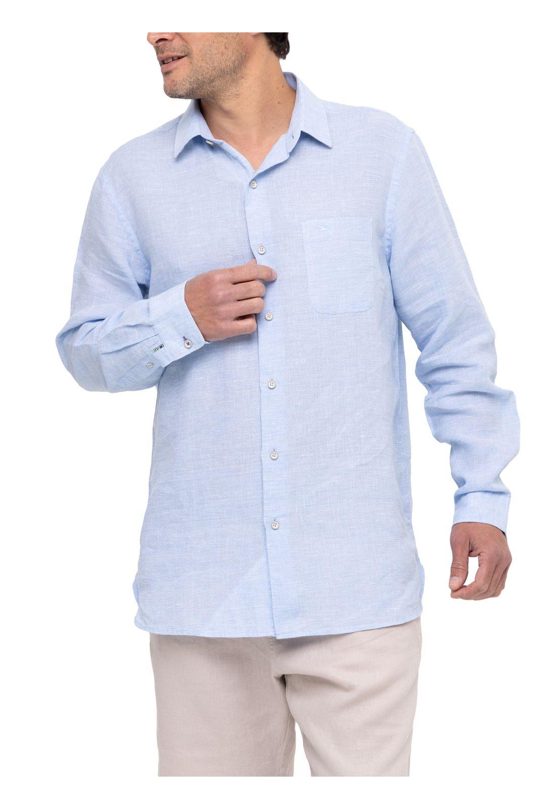Camisa Lino Orgánico Linentexture Azul Hombre-6