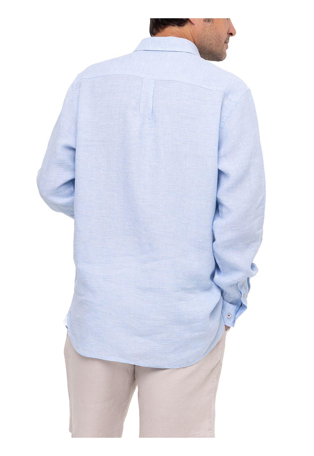 Camisa Lino Orgánico Linentexture Azul Hombre-7