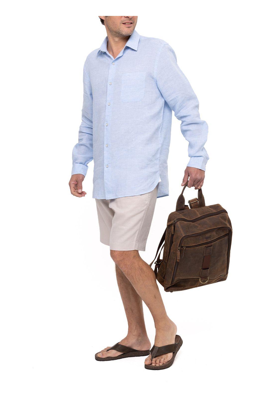 Camisa Lino Orgánico Linentexture Azul Hombre-8