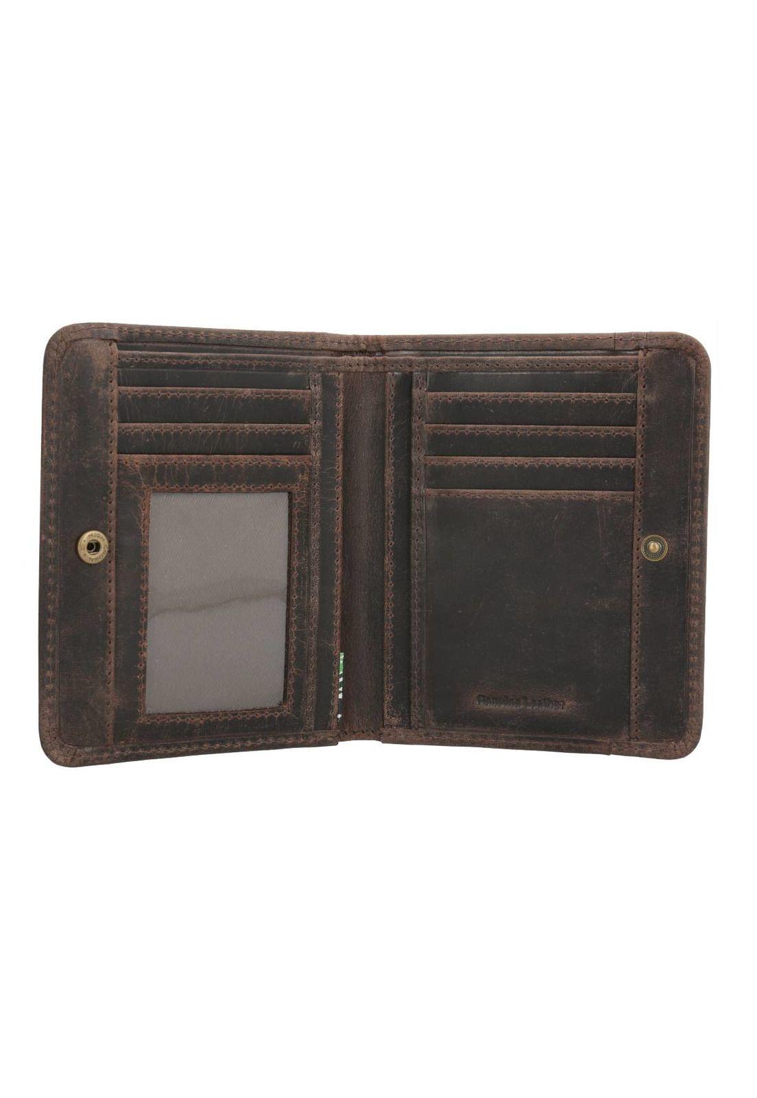 Billetera Cuero Unisex Ks Bifold Snap Café-2