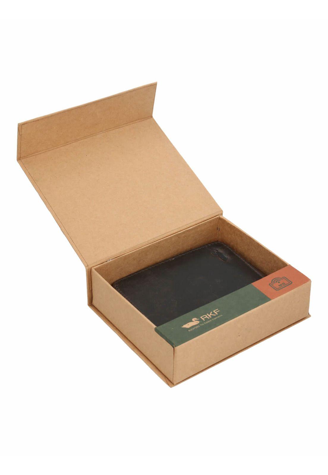 Billetera Cuero Unisex Ks Bifold Snap Café-3