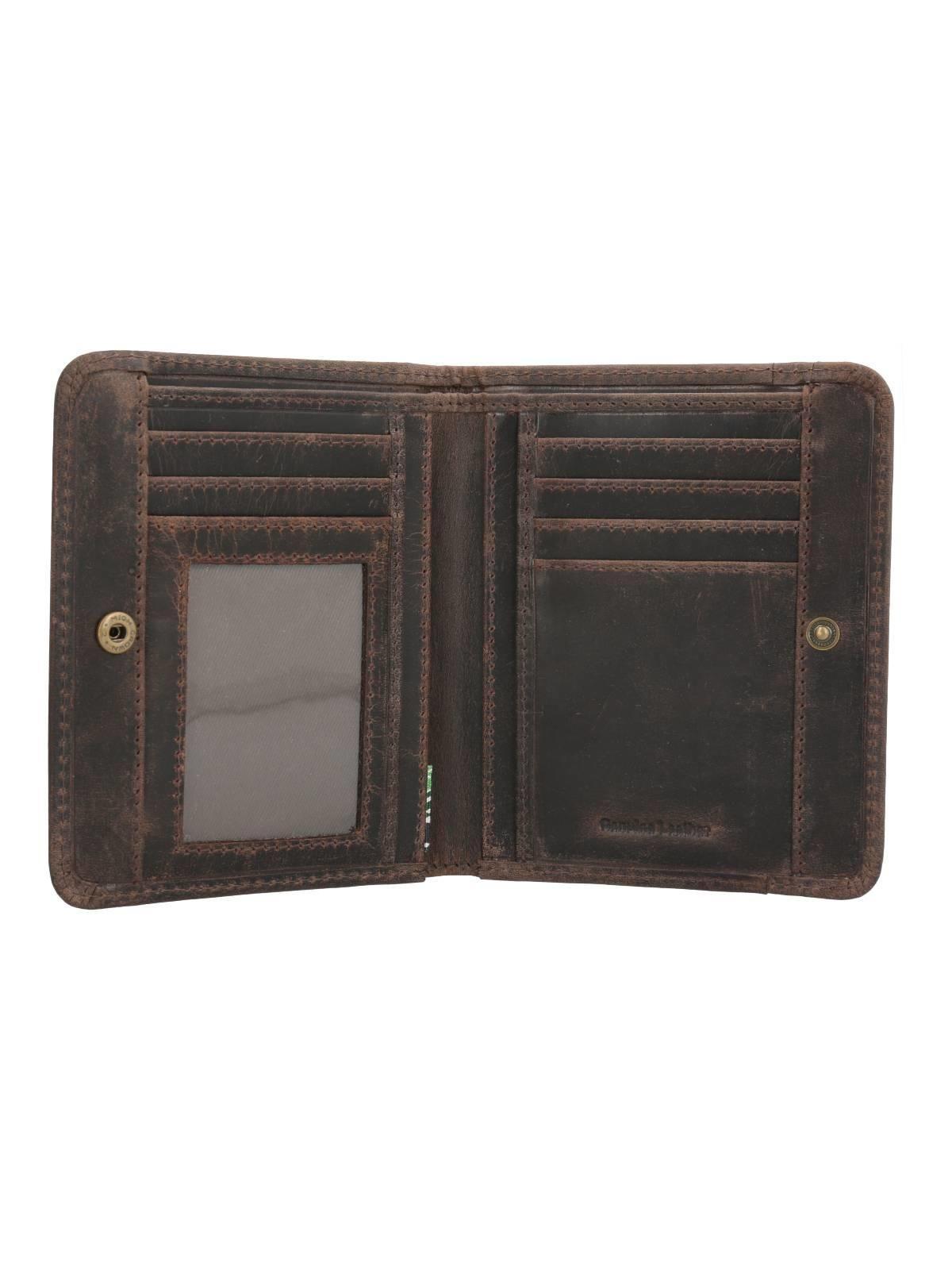 Billetera Cuero Unisex Ks Bifold Snap Café-2