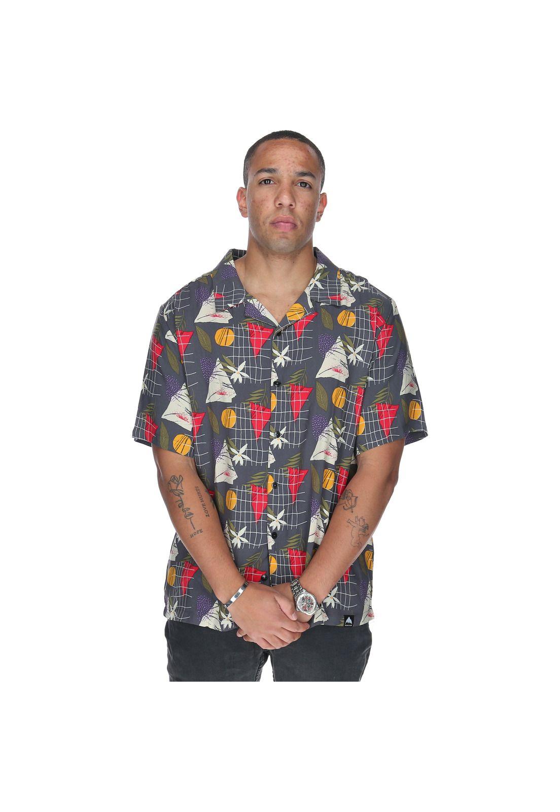 Polera M/C Hombre Tropical Geometry Negro-0
