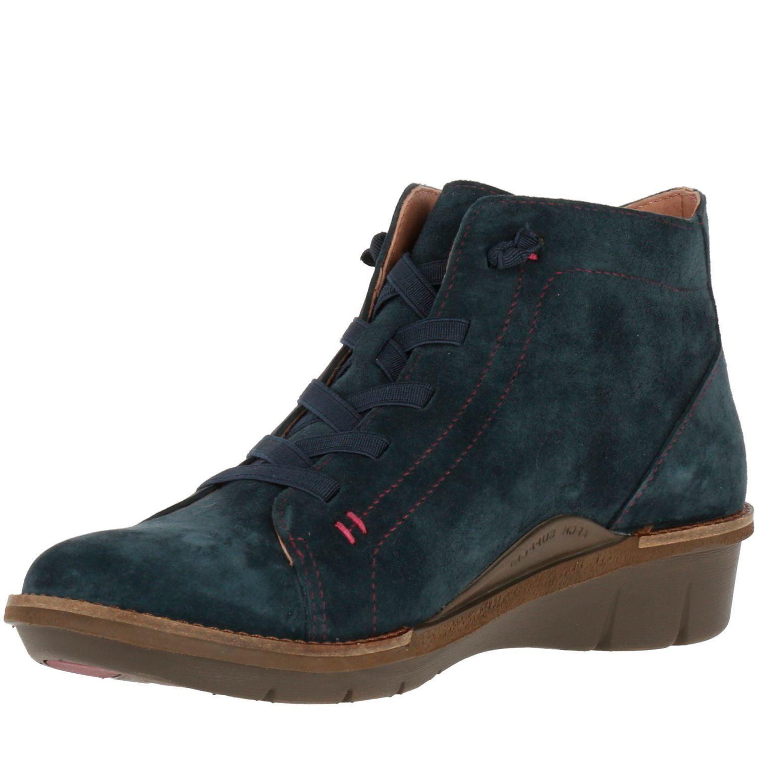 Botin  Cuero Felicity Azul-1