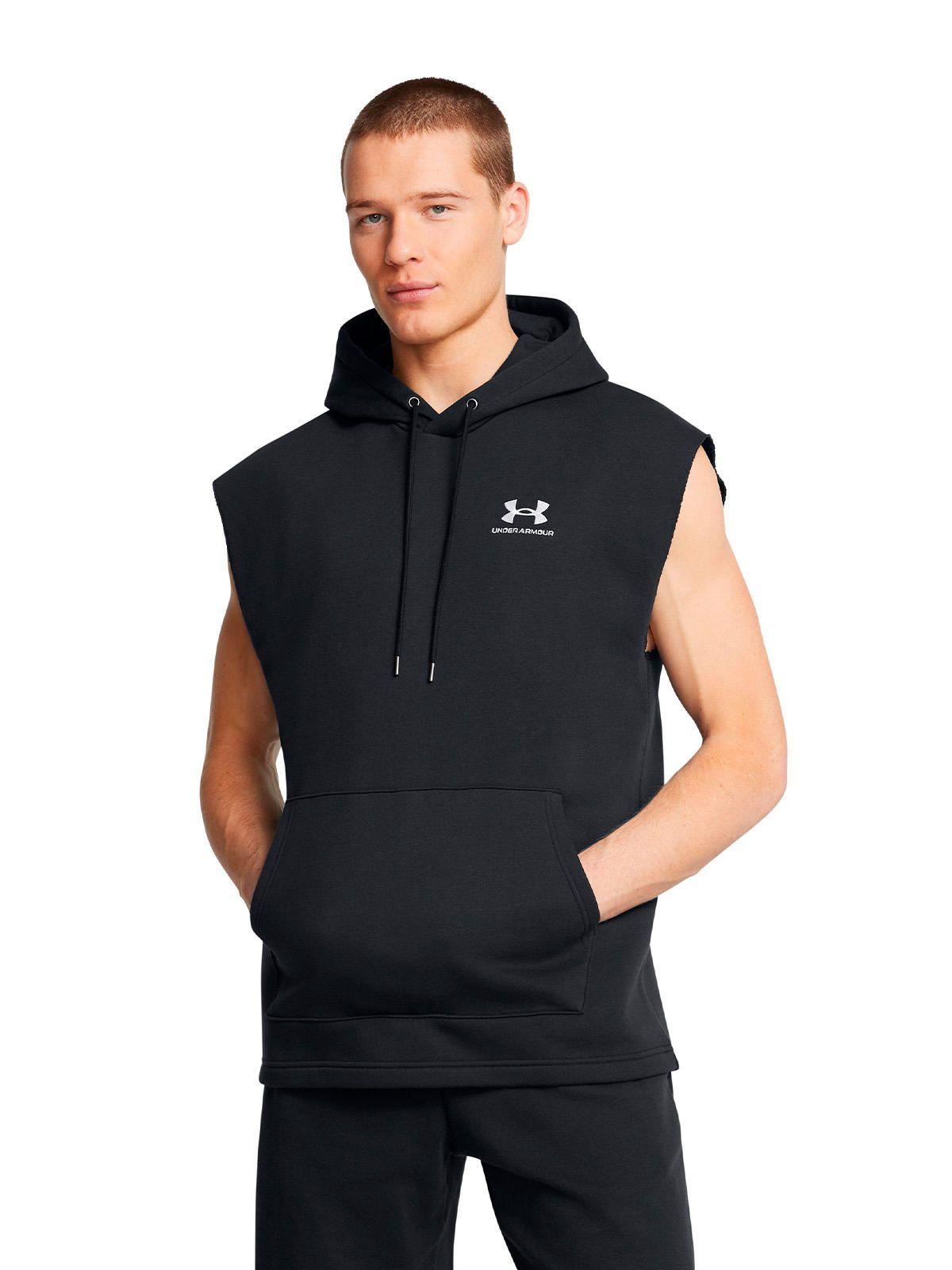 Poleron S/M UA Icon Sin Mangas Negro Hombre-3