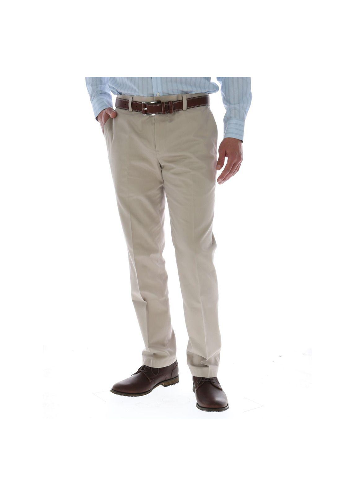 Pantalón Algodón Libre de Arrugas Hombre Beige Rockford-0