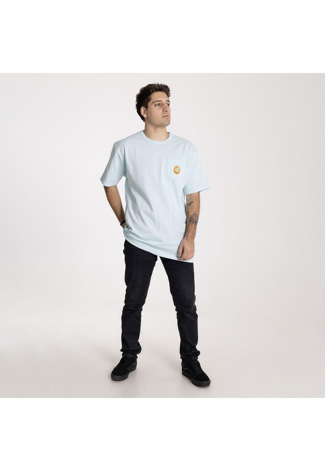 Polera M/C Hombre Off The Wall Graphic PKT Celeste-4