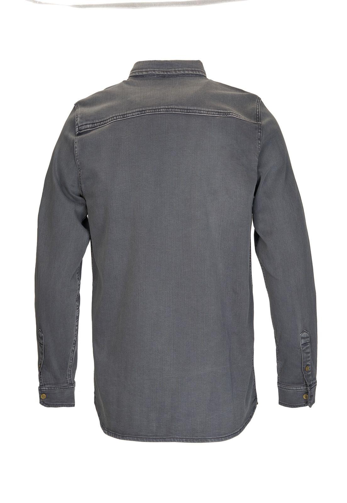 Camisa M/L Hombre Denim Gris-1