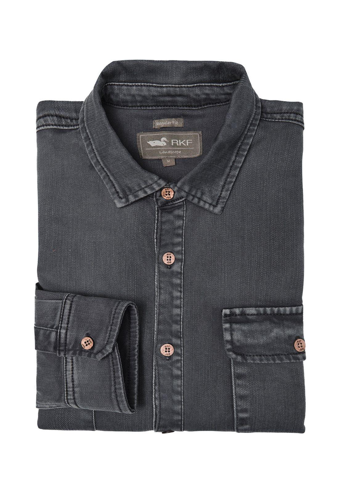 Camisa M/L Hombre Denim Gris-3