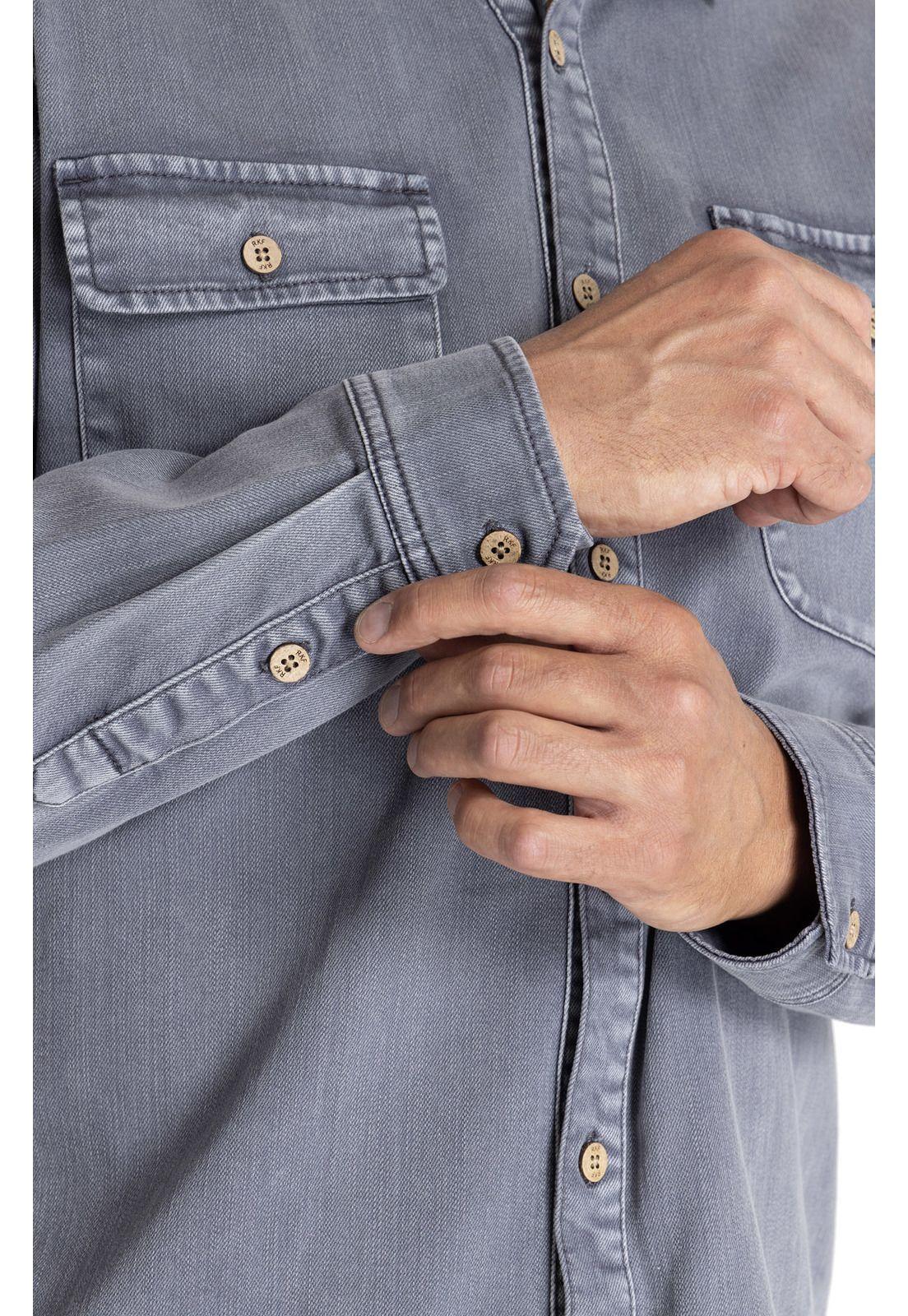Camisa M/L Hombre Denim Gris-7