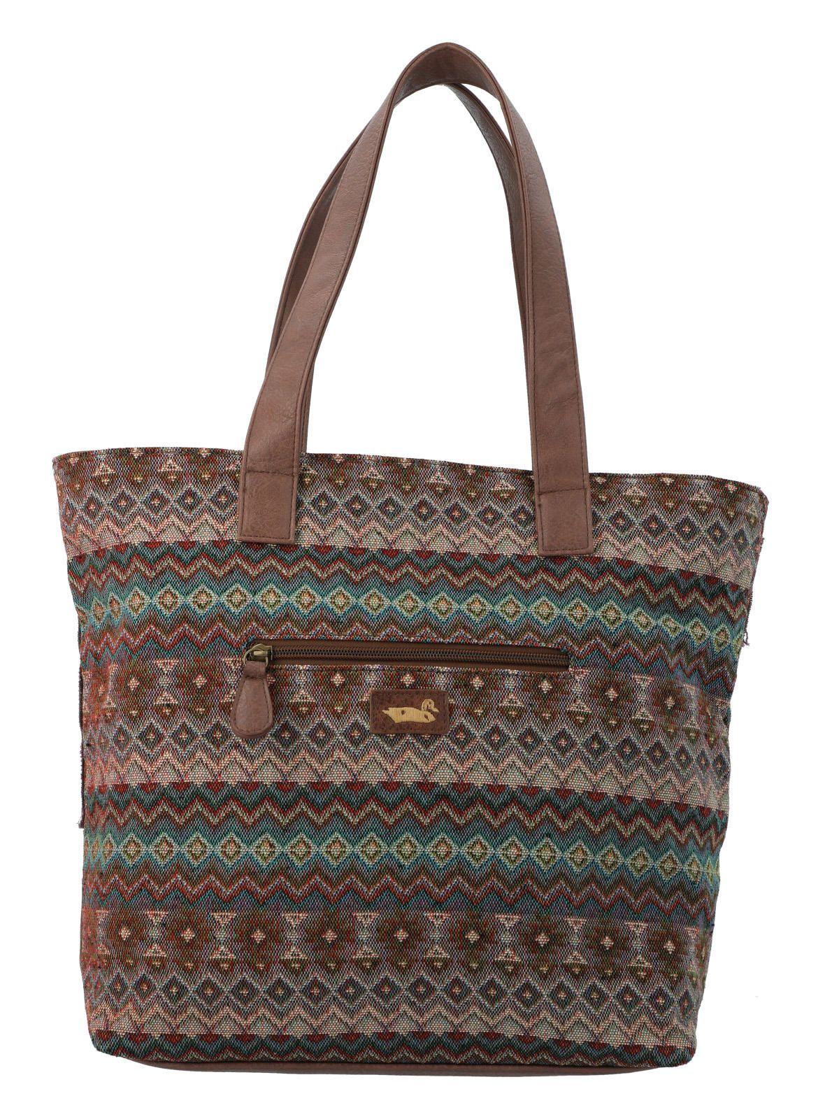 Cartera Textil Mujer Faui Tote Café-2