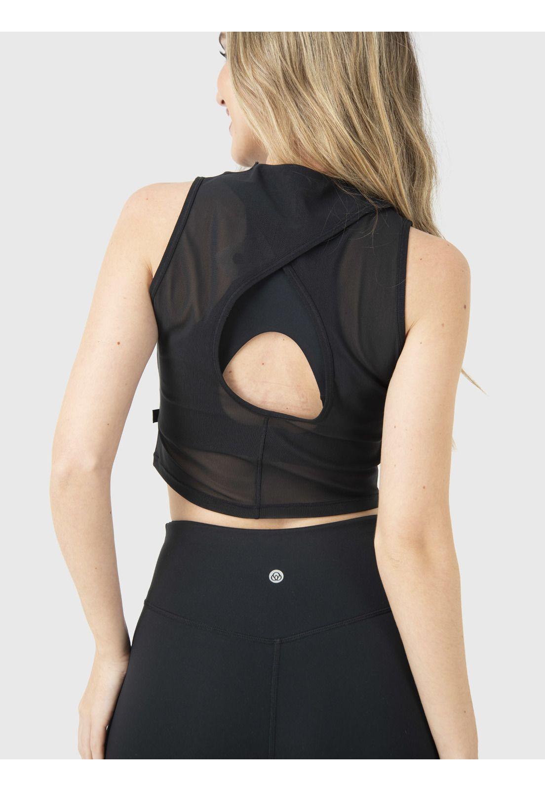 Peto Deportivo Mujer Crop Mesh-Back Negro-1