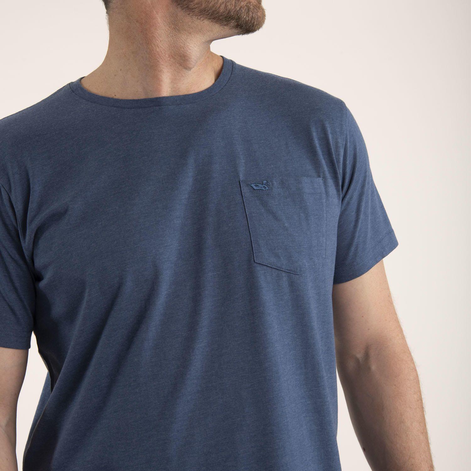 Polera Hombre Algodón Orgánico Basic Azul-4
