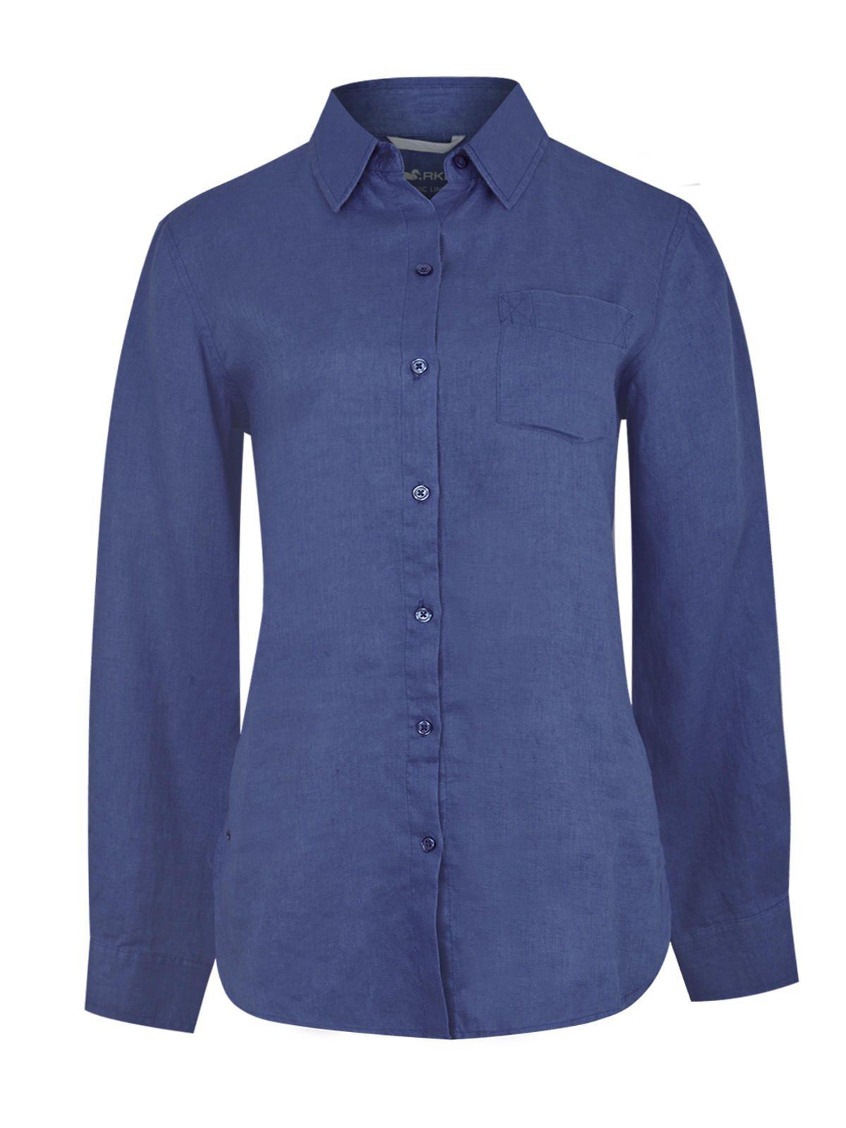 Blusa Lino Orgánico Azul Lirio Mujer -0